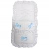 Broderie Anglaise White/Sky Footmuff/Cosytoes With Bows & Lace